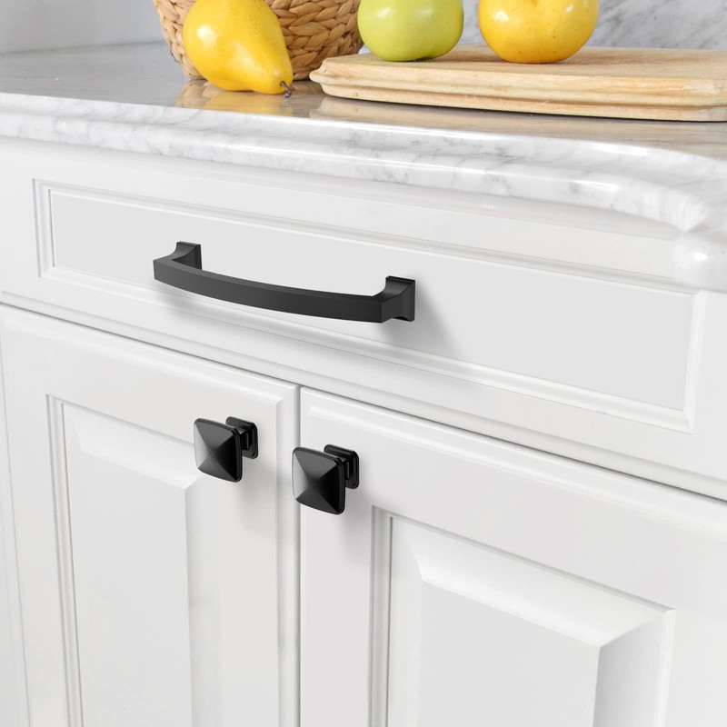 Amerdeco 10 Pack Matte Black 5 Inch(128mm) Hole Centers Kitchen