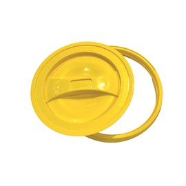 House Naturals 2 Gallon White Bucket with Screw on Lid - Pack of 3 Made in USA contrainers (White Buckets with Yellow Lids)