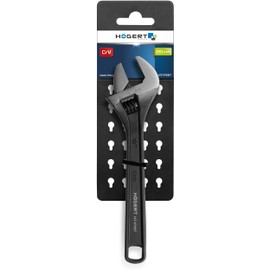 Högert Technik Adjustable Wrench 10" (250mm) Adjustable Wrench with 30mm Jaw Opening CrV Steel Metric Scale Ergonomic Open-End Wrench for Workshop & Installation