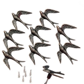 Decorative Antique Brass Eagle Bird Drawer Knobs – Metal Handles for Cabinet, Closet, Dresser, Kitchen, 2.5 Inches, Set of 9 with Installation Hardware