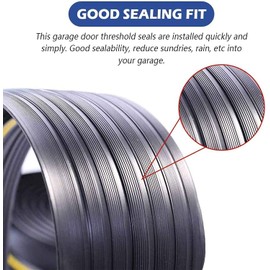 ToLanbbt 12Ft/3.7M Universal Garage Door Rubber Threshold Strip with 300ml Black Adhesive/Sealant, Weatherproof Seal Strip DIY Weather Stripping Replacement (Black+Yellow)