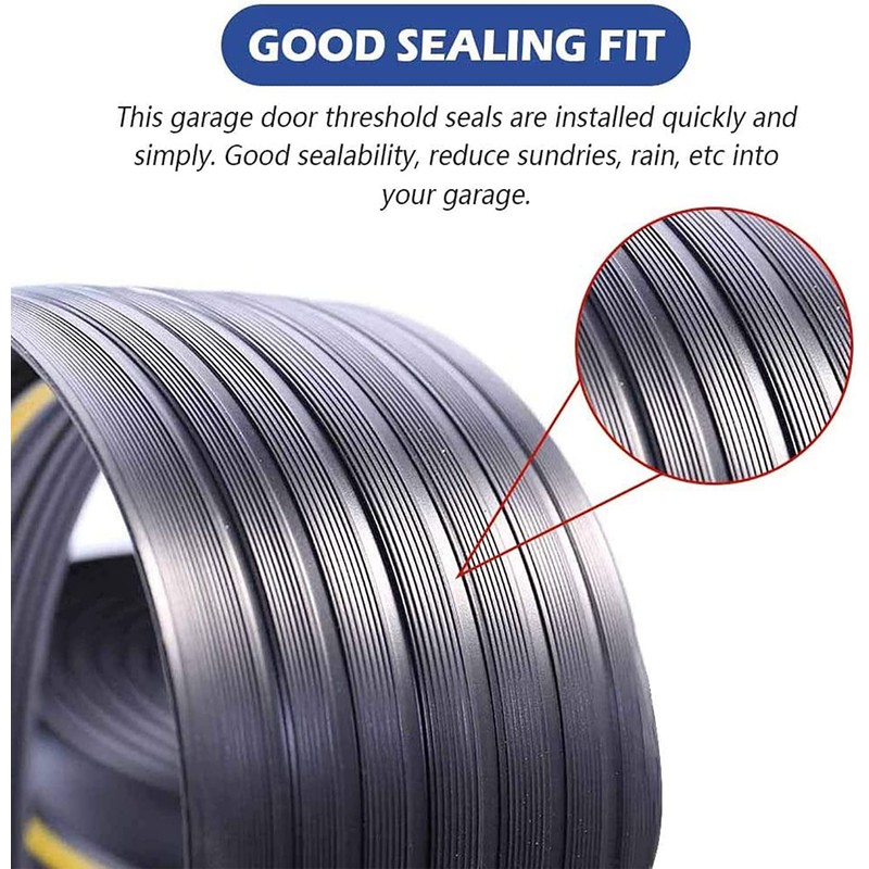 ToLanbbt 12Ft/3.7M Universal Garage Door Rubber Threshold Strip with 300ml