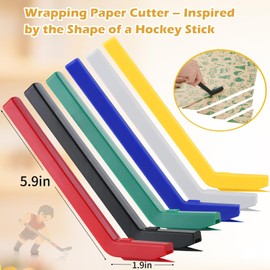 6Pcs Wrapping Paper Cutter, Handheld Gift Wrap Cutter Tool Blade Paper Slicer Christmas Gift Wrapping Paper Cutter Cutting Tools for Wrapping Paper Craft Paper Multiple Colors