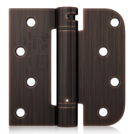Haidms 3 Pack Self Closing Door Hinges 4 Inch Oil Rubbed Bronze Spring Loaded Hinges Adjustable Tension with 5/8" & Square Corner for Interior Exterior Door