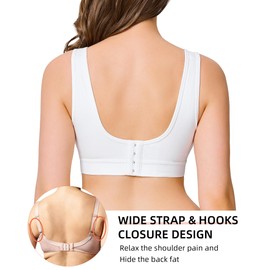 Nursing Bras for Breastfeeding Pumping Bra Hands Free Maternity Bra Seamless Pregnancy Sleep Bra with Adjustable Clasps White