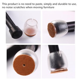 CHBKT 32PCS Stuhl-Bein-Kappen, Möbel-Tabellen-Abdeckungen, passend für runde Beine 17-21mm, Anti-Kratzer-Fuß-Auflagen, rutschfeste Filz-Auflagen, runder Silikon-Holz-Boden-Schutz-Satz