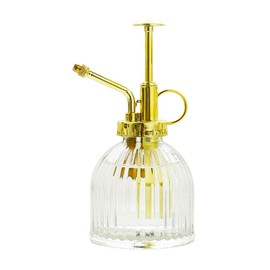 Ebristar Glass Plant Mister Spray Bottle, Vintage Spritzer, Succulent Watering Bottle with Gold Top Pump, Decorative Sprayer Mister for Indoor Outdoor Plants - Clear