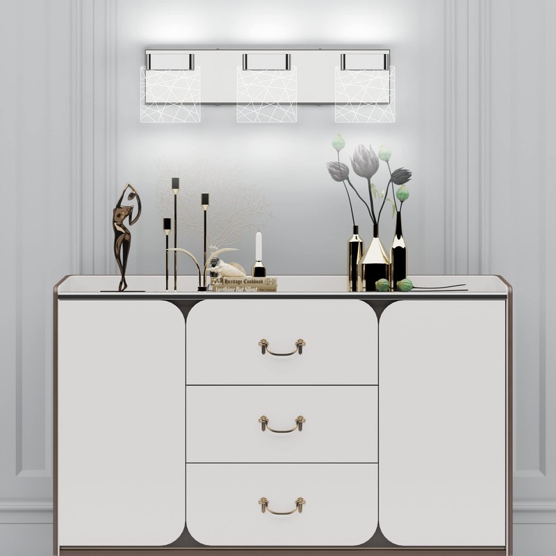 Aipsun Modern Bathroom Vanity Light 3 Light Stainless Steel Chrome