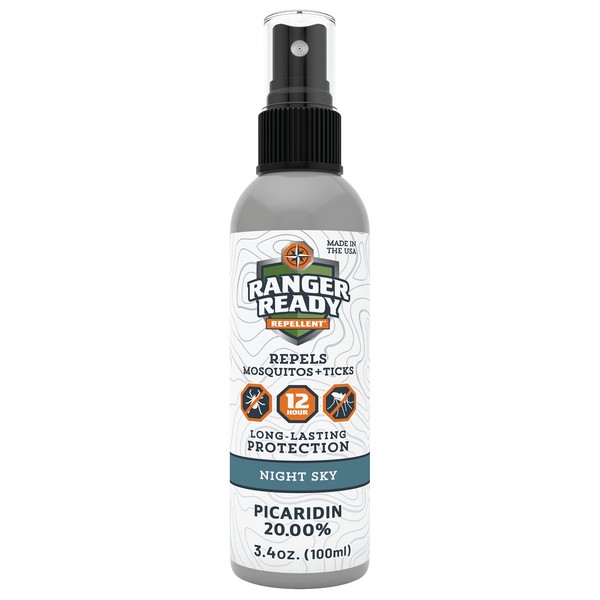 Ranger Ready Picaridin Insect Repellent in Night Sky Scent - Mosquito Repellent and Tick Spray - DEET Free Bug Spray Travel Size, 3.4 Oz.