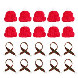 Happyyami 20pcs Mini Snowman Hats Scarf Wine Topper Covers Christmas Wine Bottle Decoration for Xmas Party Gift Holiday Dinner Table Decorations