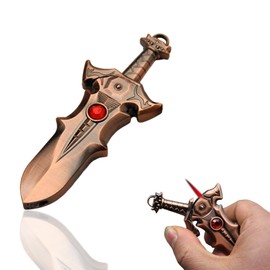 Novelty Refillable Butane Lighter, Cool Metal Lighter, Windproof Flame, Candle Kitchen, Unique Gift for Men (No Gas Sold) Red Copper