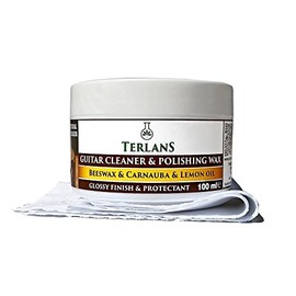 Terlans Guitar Body Protectant Cleaner and Polishing Wax, 100 ml Microfiber Cloth included