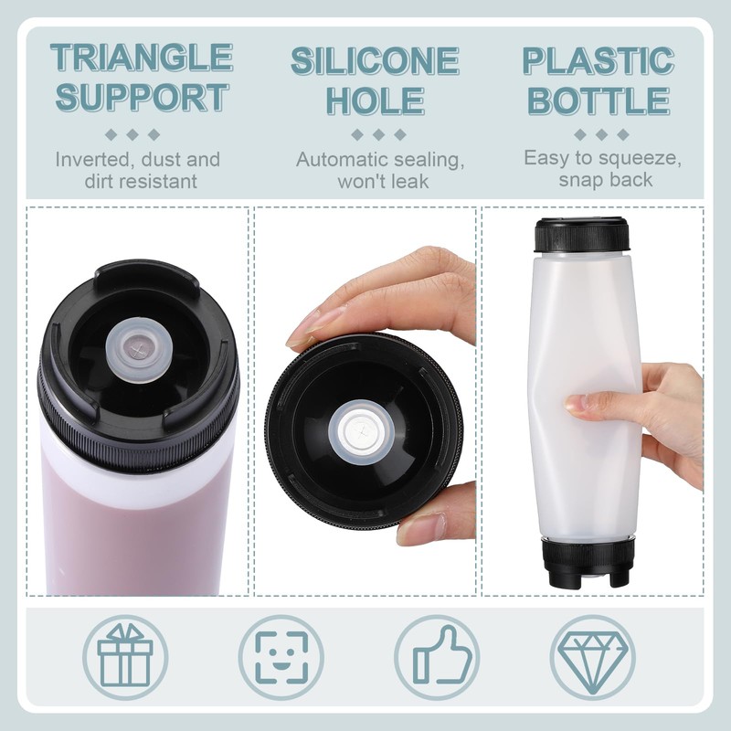 Sabary 6 Pcs 16 oz Inverted Plastic Squeeze Bottles Refillable