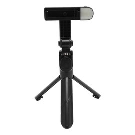 Selfie Stick Tripod with Light, Extendable Cell Phone Tripod Stand with 3 Levels Brightness, Detachable Remote, Rotatable Travel Tripods for Recording and Photography