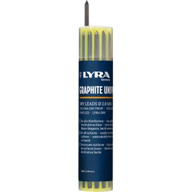 Lyra L4499102 LYRA DRY Refill Set Filled with 12 Pieces Universal Graphite Refill in 2B, 2.8 mm, for All Surfaces, Wipeable