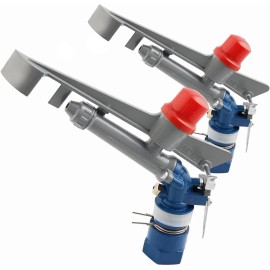Unbranded 2Pcs Sprinkler Gun 1 Inch Irrigation Sprinkler 360 Degree Adjustable Large-Scale