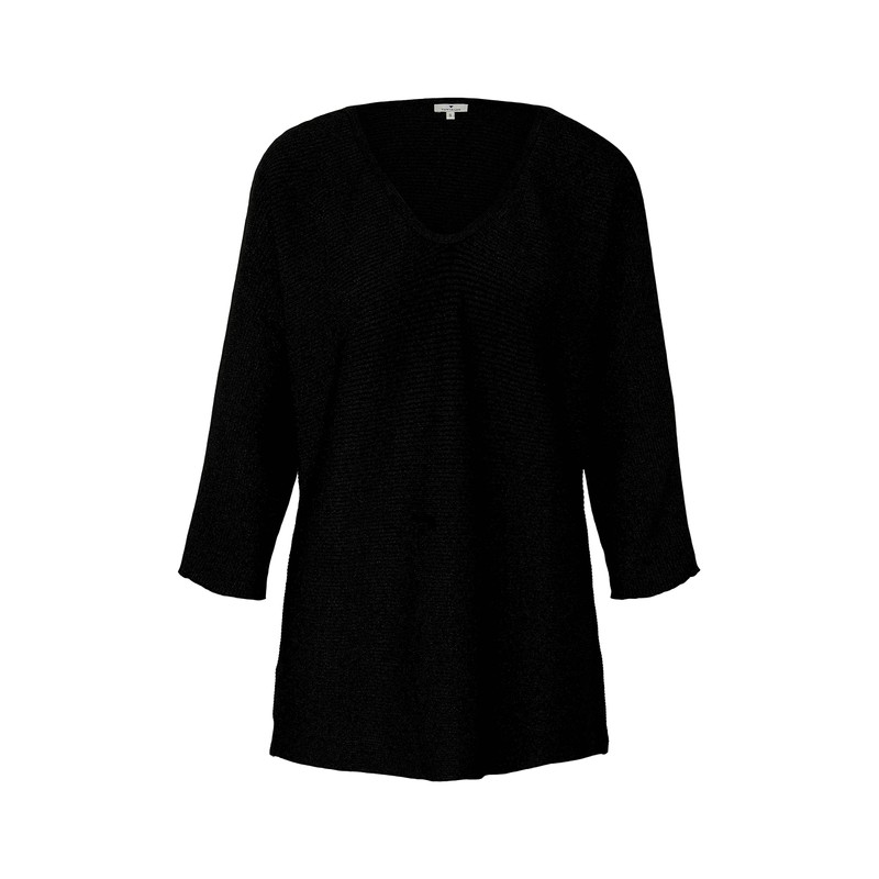 TOM TAILOR Ladie's 1029665 Batwing Sleeve Sweater, 14482-Deep Black, S