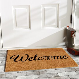 Calloway Mills 102471729 Doggie Welcome Doormat, 17"x 29", Natural/Black