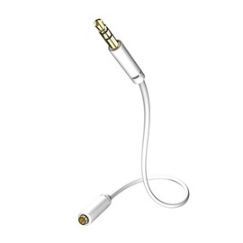 inakustik – 00310505 – Star 3,5mm Klinken-Verlängerungskabel | Für die Verlängerung von Kopfhörerkabeln mit 3,5mm Klinkenanschluss | 5,0m in Weiß | Separater Folienschirm gegen äußere Störeinflüsse