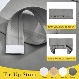 NICETOWN Side Front Door Curtains for Window, Room Darkening Door Window Covering for Glass, Sidelight Curtain Tie Up Shade 26W x 64L Inches Long, 1 Panel, Silver Grey