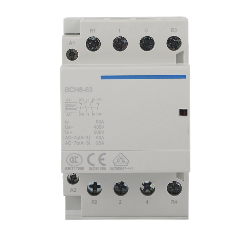 4P 63A 24V/ 50/60Hz Household AC Contactor 2NO2NC (230VAC)