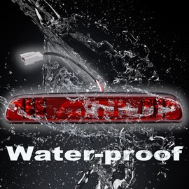 G-PLUS Rear LED Third Brake Light Compatible With 1999-2016 Ford F250 F350 F450 F550 SD Super Duty,3RD Cargo Led Tail Lamps Red Lens Chrome Housing