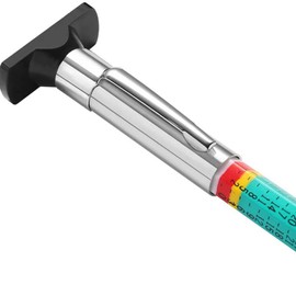 TCPENG Tyre Tread Depth Gauge UK, 6-Sided Smart Color Coded Tyre Depth Gauge UK, Tyre Depth Measurement Tool in 25MM/32nds