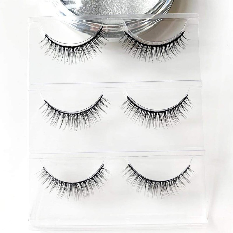 Musegetes 3D False Eyelashes, Popular, Natural Black Base, Soft Core,