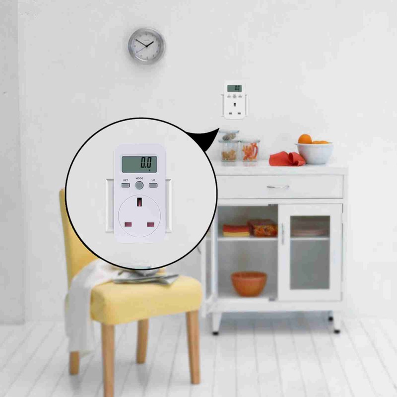 UK Plug Plug-in Digital LCD Energy Monitor Power Meter Electricity