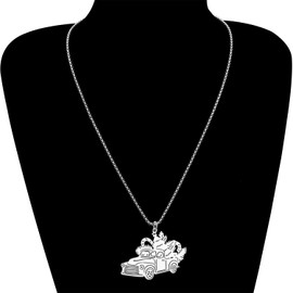 DOWAY - Collar con colgante de aleación esmaltada, diseño de muñeco de nieve, para mujeres y niñas, Esmalte, Arenisca