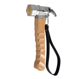 Camping Hammer Stainless Steel Tent Hammer Shock Absorbing Head Ergonomic Handle PU Leather Strap Backpacking Hiking Supplies Silver