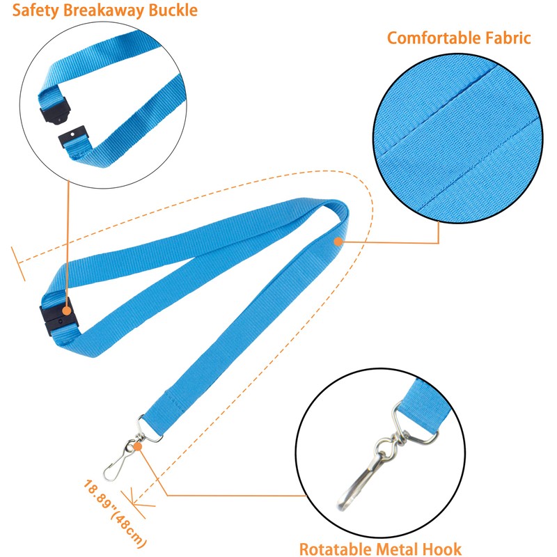 12 Pack Breakaway Lanyards for ID Badge Holder, Durable Neck