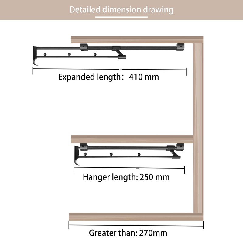 Aresvrgo Extendable Clothes Rail, Adjustable Clothes Rail Cupboard, Telescopic Clothes