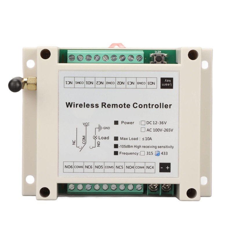 6 Key Crane Industrial Remote Control Transmitter Push Switch, DC12V