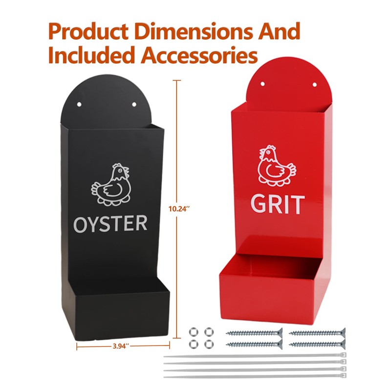 Chicken Oyster Shell Feeder and Grit Feeder Metal Chicken Feeder