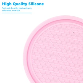 CHEERYMAGIC Car Coasters, 2PCS Car Cup Holder Coaster Anti Slip Universal Vehicle Cup Holder Insert Coaster Sparkly Crystal Cup Mats Car Accessories for Women A6-BD (Pink)