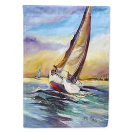 Caroline's Treasures JMK1159GF Horn Island Sailboat Race Flag Garden Size, Small, Multicolor