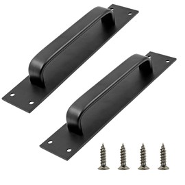 Jiozermi 2 Pack Sliding Barn Door Handle, 7.9 Inch Gate Door Handle, Aluminium Alloy Door Pull Handle for Sliding Barn Door Gate Cabinet Closet Drawer Garage Shed, Black