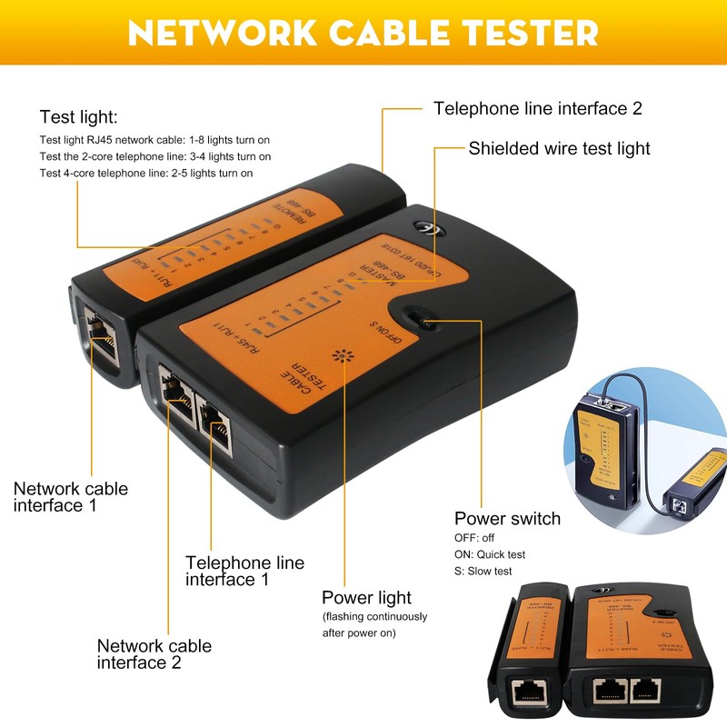trophable Network Tool Kit, 12 in 1 Professional RJ45 Crimp