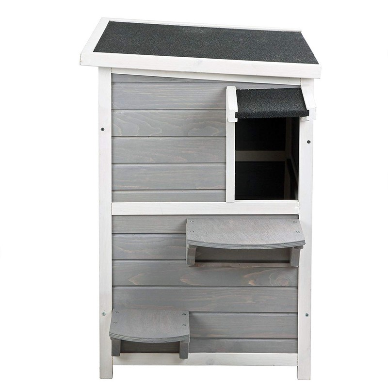 Petsfit Outdoor Cat House, 2 Story Outside Cat Shelter Condo