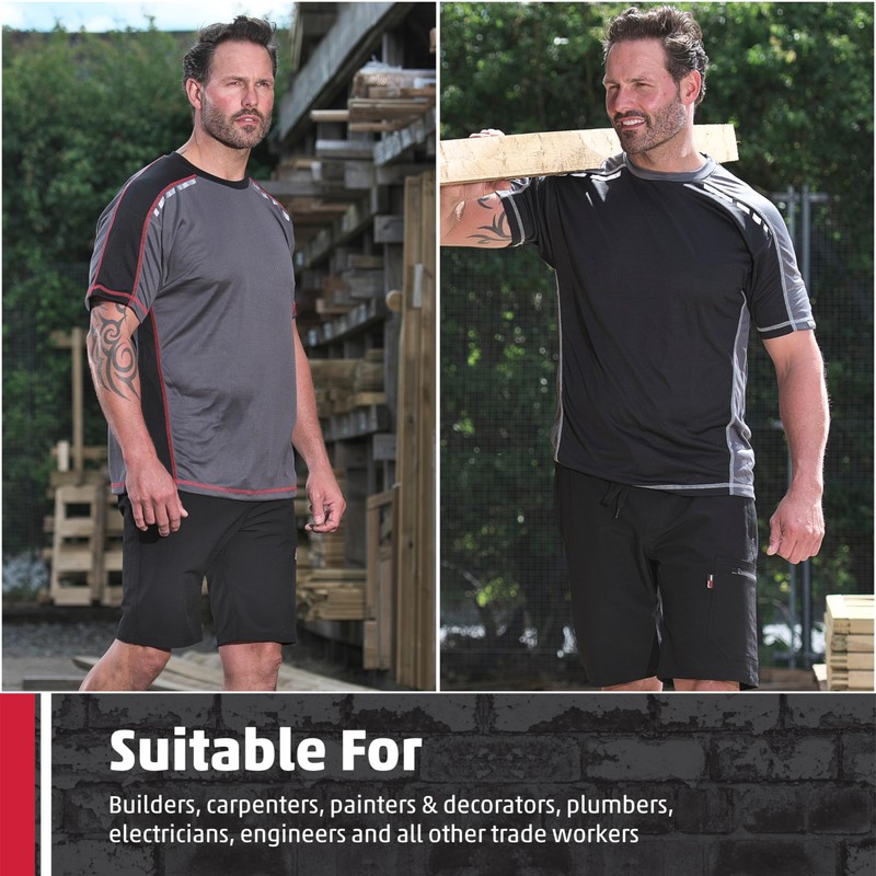 TuffStuff Men's 818 Hyperflex Short Work, Black, XL