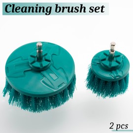 AERZETIX - C77143 - Set of 2 Rotating Cleaning Brushes with Medium Bristles Diameter 50 mm, Diameter 88 mm for Power or Cordless Screwdriver - Hexagonal Shank 1/4 Inch - Plastic