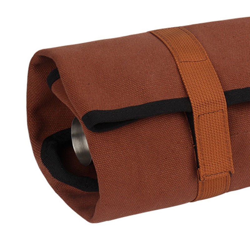 Canvas Cocktail Set Carry Bag Portable Folding Roll Strap Professional