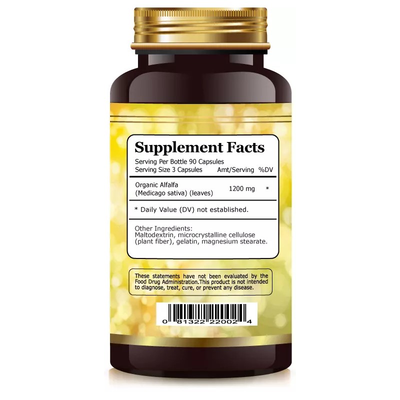 Alfalfa Extract, Vitamins, Minerals, Chlorophyll Antioxidant Green Superfood
