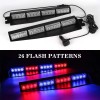 32-LED Visor Lights 26 Flash Patterns Emergency Hazard Warning Strobe