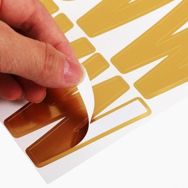 Números y Letras Laminados Dorados Impermeables para Buzón, Kit de Pegatinas Adhesivas 6 Hojas para Manualidades y Decoración en Puertas y Ventanas