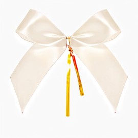 Meseey 30 Pcs Small Satin Bows with Twist Tie, 4 Inch, for Gift Wrapping, Bags, Crafts (Champagne)