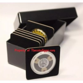 AIR-TITE 5 Black Storage Box for Coin Holder Acrylic Air-tite Display Case Holds 20 Card