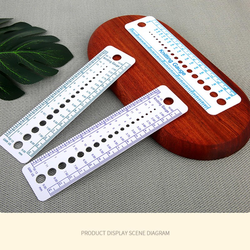 Haiki Multifunctional Knitting Needle Gauge Ruler Knitting Needle Measuring Tool