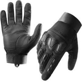 LJCUTE Motorcycle Gloves for Men Women, Knuckle & Finger Protection Touchscreen Tactical Gloves for Cycling Work Hunting Paintball Airsoft Climbing Driving